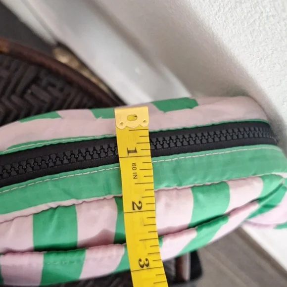 BAGGU Pink Green Awning Stripe Puffy Fanny Pack - Picture 9 of 13